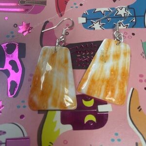 Orange Spiny Oyster Shell Native Style Earrings on Sterling💥